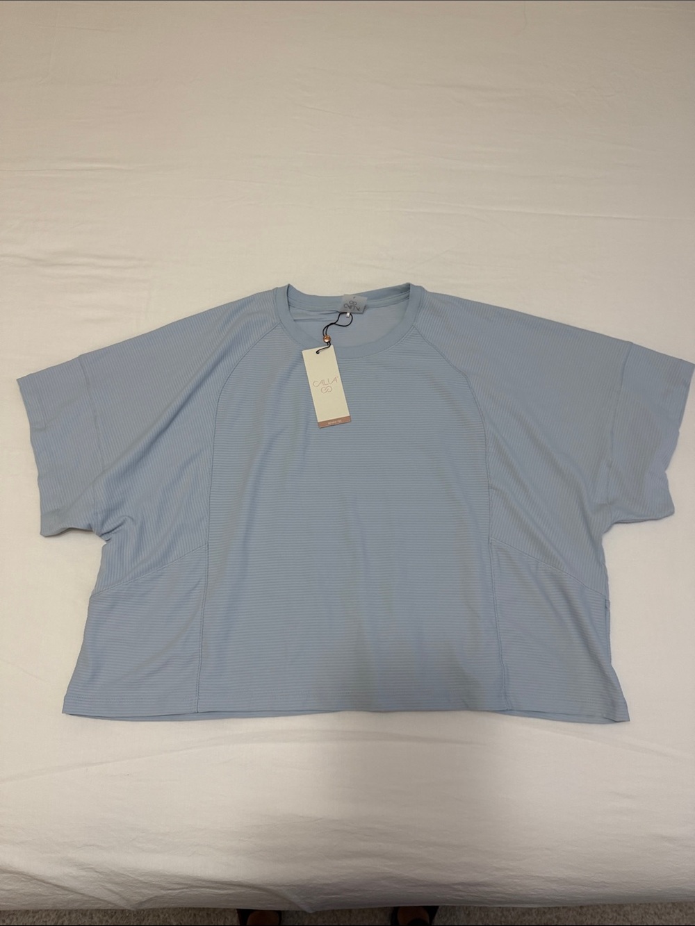 CALIA by Carrie Underwood Pale Blue Boxy Short Sleeve Top